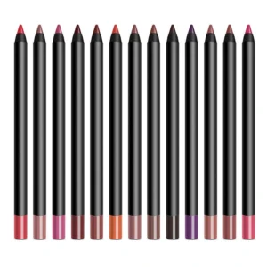 Private Label No Logo Black Wooden Lip Liner Pencil, Waterproof Long Lasting Precise Lip Contour Plumping Shaping Makeup