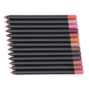 Private Label No Logo Black Wooden Lip Liner Pencil, Waterproof Long Lasting Precise Lip Contour Plumping Shaping Makeup