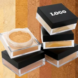 Private Label No Logo Waterproof Oil Control Loose Setting Powder, Non-Caking Brightening Concealing Long Lasting Face Finishing Powder