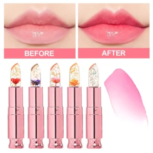 Private Label No Logo Clear Temperature Changing Flower Lipstick, Hydrating Nourishing Long Wear Lip Makeup