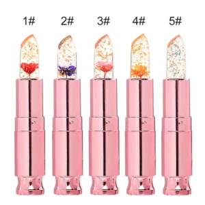 Private Label No Logo Clear Temperature Changing Flower Lipstick, Hydrating Nourishing Long Wear Lip Makeup