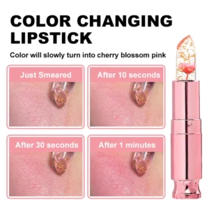 Private Label No Logo Clear Temperature Changing Flower Lipstick, Hydrating Nourishing Long Wear Lip Makeup