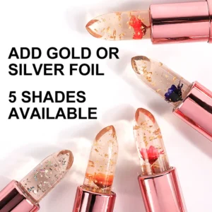 Private Label No Logo Clear Temperature Changing Flower Lipstick, Hydrating Nourishing Long Wear Lip Makeup