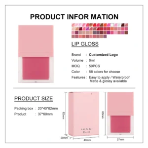 Private Label No Logo Clear Colorless Hydrating Lip Gloss, Long Lasting Nourishing Plumping Daily Lip Care Makeup