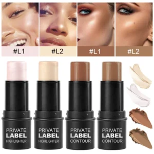 Private Label No Logo Dual End Contour Highlight Stick, 3D Facial Sculpting Nose Shadow Brightening Makeup