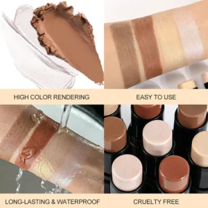 Private Label No Logo Dual End Contour Highlight Stick, 3D Facial Sculpting Nose Shadow Brightening Makeup
