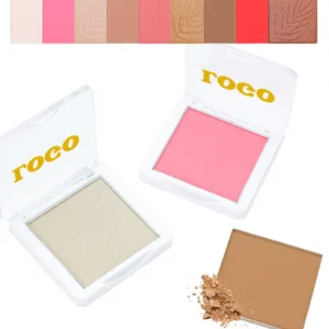 Private Label No Logo Dual-Tone Matte & Shimmer Highlighter Powder, Fine Glitter Brightening for Face & Body Radiant Makeup