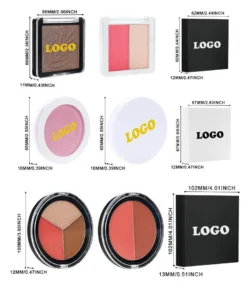 Private Label No Logo Dual-Tone Matte & Shimmer Highlighter Powder, Fine Glitter Brightening for Face & Body Radiant Makeup