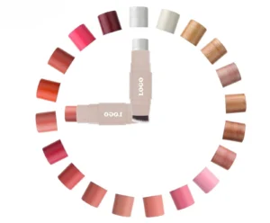 Private Label No Logo Dual-End Low-Saturation Blush & Highlight Stick, Matte Shimmer Natural Nude Facial Brightening Rouge Makeup