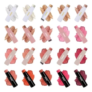 Private Label No Logo Dual-End Low-Saturation Blush & Highlight Stick, Matte Shimmer Natural Nude Facial Brightening Rouge Makeup