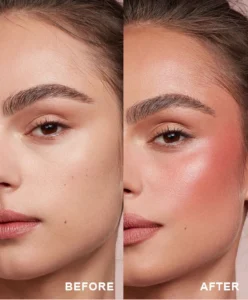 Private Label No Logo Dual-End Low-Saturation Blush & Highlight Stick, Matte Shimmer Natural Nude Facial Brightening Rouge Makeup