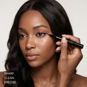 Private Label No Logo Dual End Stamp Waterproof Black Liquid Eyeliner, Smudge Resistant Natural Long Lasting Eye Makeup