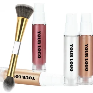 Private Label No Logo Matte Shimmer Fine Glitter Liquid Highlighter, Dewy Skin Facial Brightening Radiant Makeup