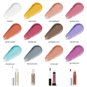 Private Label No Logo Matte Shimmer Fine Glitter Liquid Highlighter, Dewy Skin Facial Brightening Radiant Makeup