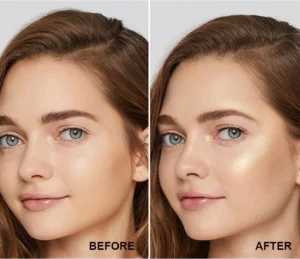 Private Label No Logo Matte Shimmer Fine Glitter Liquid Highlighter, Dewy Skin Facial Brightening Radiant Makeup