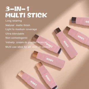 Private Label No Logo Dual-ended Waterproof Matte Contour Highlight Stick, Nose Shadow Blemish Covering 3D Facial Brightening Makeup
