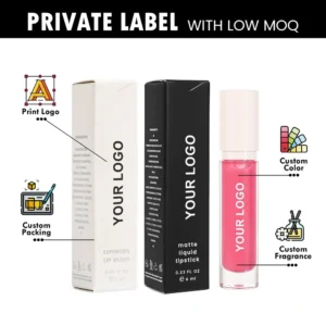 Private Label No Logo Fruit Scent Diamond Round Tube Clear Plumping Lip Gloss, Hydrating Dewy Dudu Lips Lip Makeup