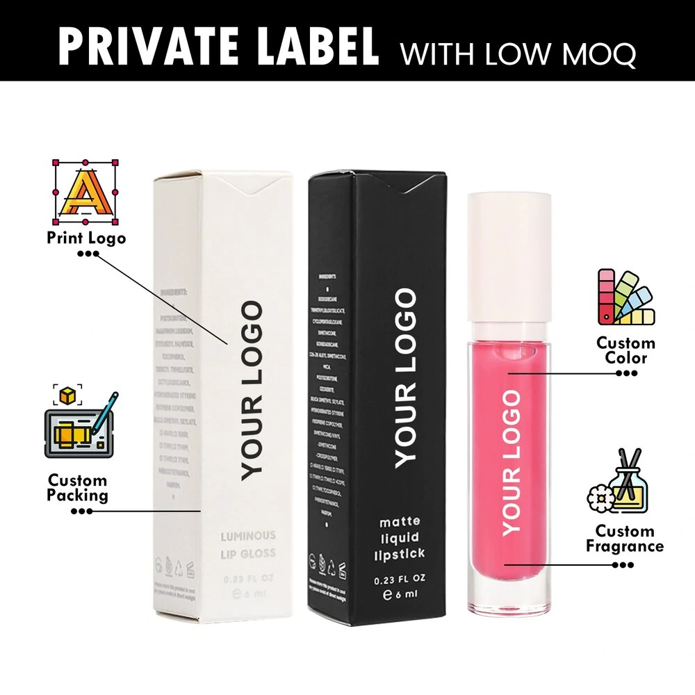 Private Label No Logo Fruit Scent Diamond Round Tube Clear Plumping Lip Gloss, Hydrating Dewy Dudu Lips Lip Makeup