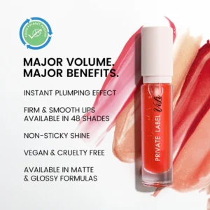 Private Label No Logo Fruit Scent Diamond Round Tube Clear Plumping Lip Gloss, Hydrating Dewy Dudu Lips Lip Makeup
