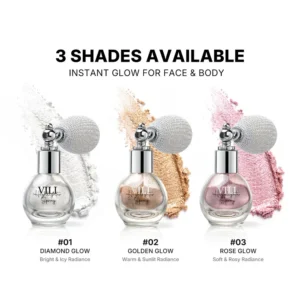 Private Label No Logo Shimmer Glitter Highlighter Setting Spray, Natural Dewy Facial Brightening Makeup Fixer