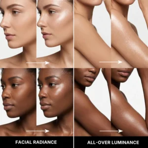 Private Label No Logo Shimmer Glitter Highlighter Setting Spray, Natural Dewy Facial Brightening Makeup Fixer