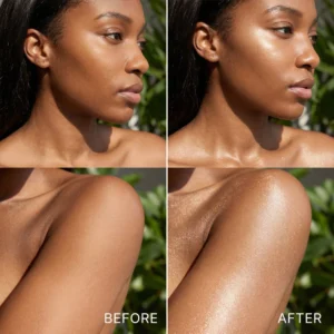 Private Label No Logo Shimmer Glitter Highlighter Setting Spray, Natural Dewy Facial Brightening Makeup Fixer