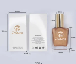Private Label No Logo Glitter Flow Liquid Highlighter Setting Spray, Non-greasy Natural Dewy Facial Brightening Makeup Fixer