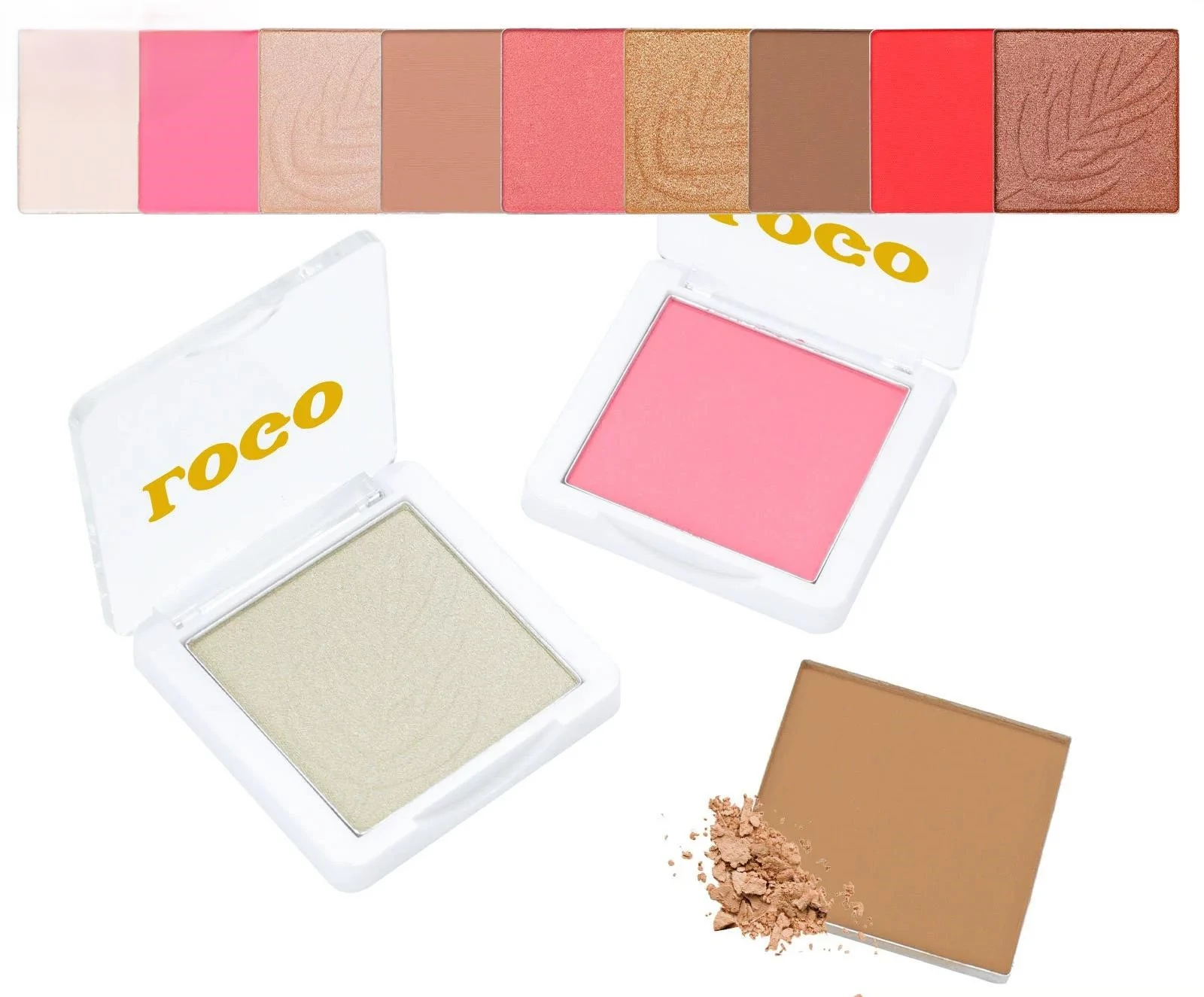 Private Label No Logo Low-Saturation Matte Blush & Highlight Palette, Multi-Use Natural Nude Facial Rouge Makeup