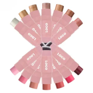 Private Label No Logo Dual-ended Low Saturation Matte Blush & Highlight Stick, Natural Nude Facial Rouge Makeup