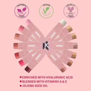 Private Label No Logo Dual-ended Low Saturation Matte Blush & Highlight Stick, Natural Nude Facial Rouge Makeup