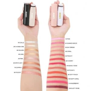 Private Label No Logo Dual-ended Low Saturation Matte Blush & Highlight Stick, Natural Nude Facial Rouge Makeup