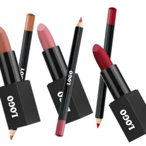 Private Label No Logo Velvet Matte Non-Transfer Lipstick & Lip Liner Matching Long Wear Cup Proof Lip Makeup Set