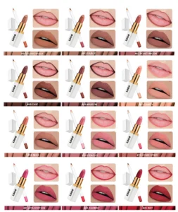 Private Label No Logo Velvet Matte Non-Transfer Lipstick & Lip Liner Matching Long Wear Cup Proof Lip Makeup Set
