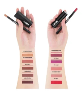 Private Label No Logo Velvet Matte Non-Transfer Lipstick & Lip Liner Matching Long Wear Cup Proof Lip Makeup Set