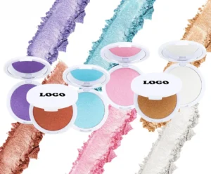 Private Label No Logo Matte Shimmer Fine Glitter Highlighter Palette, Face & Body Brightening Contour Radiant Makeup