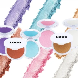 Private Label No Logo Matte Shimmer Fine Glitter Highlighter Palette, Face & Body Brightening Contour Radiant Makeup