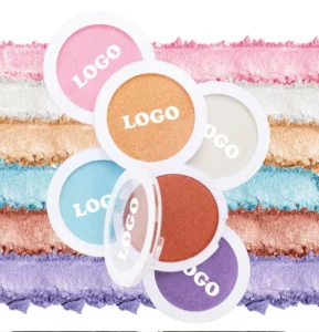 Private Label No Logo Matte Shimmer Fine Glitter Highlighter Palette, Face & Body Brightening Contour Radiant Makeup