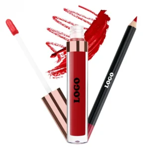 Private Label No Logo Waterproof Matte Lip Liner & Non-Transfer Lip Gloss Set, Fade Resistant Precise Lip Contour Long Wear Makeup