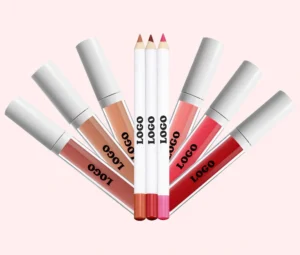 Private Label No Logo Waterproof Matte Lip Liner & Non-Transfer Lip Gloss Set, Fade Resistant Precise Lip Contour Long Wear Makeup