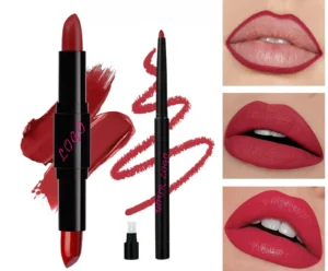 Private Label No Logo Matte Non-Transfer Lipstick & Lip Liner Set, Hydrating Nourishing Long-Lasting Lip Cosmetic Kit