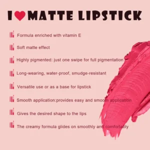 Private Label No Logo Matte Non-Transfer Lipstick & Lip Liner Set, Hydrating Nourishing Long-Lasting Lip Cosmetic Kit