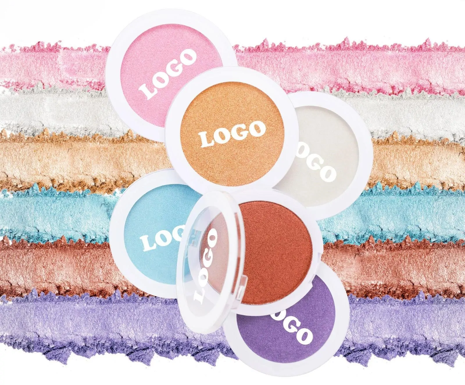 Private Label No Logo Matte Shimmer Loose Highlighter Powder, Fine Glitter Brightening for Face & Body Radiant Contour Makeup