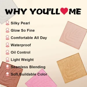 Private Label No Logo Matte Shimmer Loose Highlighter Powder, Fine Glitter Brightening for Face & Body Radiant Contour Makeup