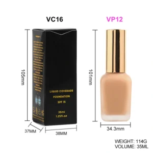 Private Label No Logo Matte Liquid Foundation, Long Lasting Transfer Resistant Oil Control Full Coverage Base Makeup