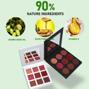 Private Label No Logo Waterproof Color Lock Matte Multi-Shade Lipstick Palette, Non-Transfer Long-Lasting Cup-Proof Lip Makeup