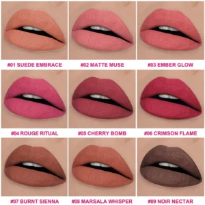 Private Label No Logo Waterproof Color Lock Matte Multi-Shade Lipstick Palette, Non-Transfer Long-Lasting Cup-Proof Lip Makeup