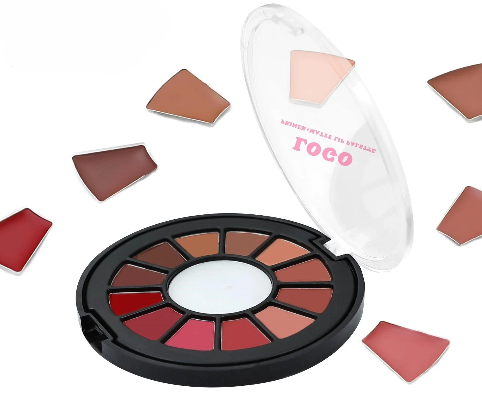 Private Label No Logo Waterproof Color-Lock Matte Multi-Shade Lipstick Palette, Non-Transfer Long-Lasting Cup-Proof Lip Cosmetic