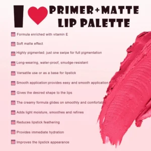 Private Label No Logo Waterproof Color-Lock Matte Multi-Shade Lipstick Palette, Non-Transfer Long-Lasting Cup-Proof Lip Cosmetic