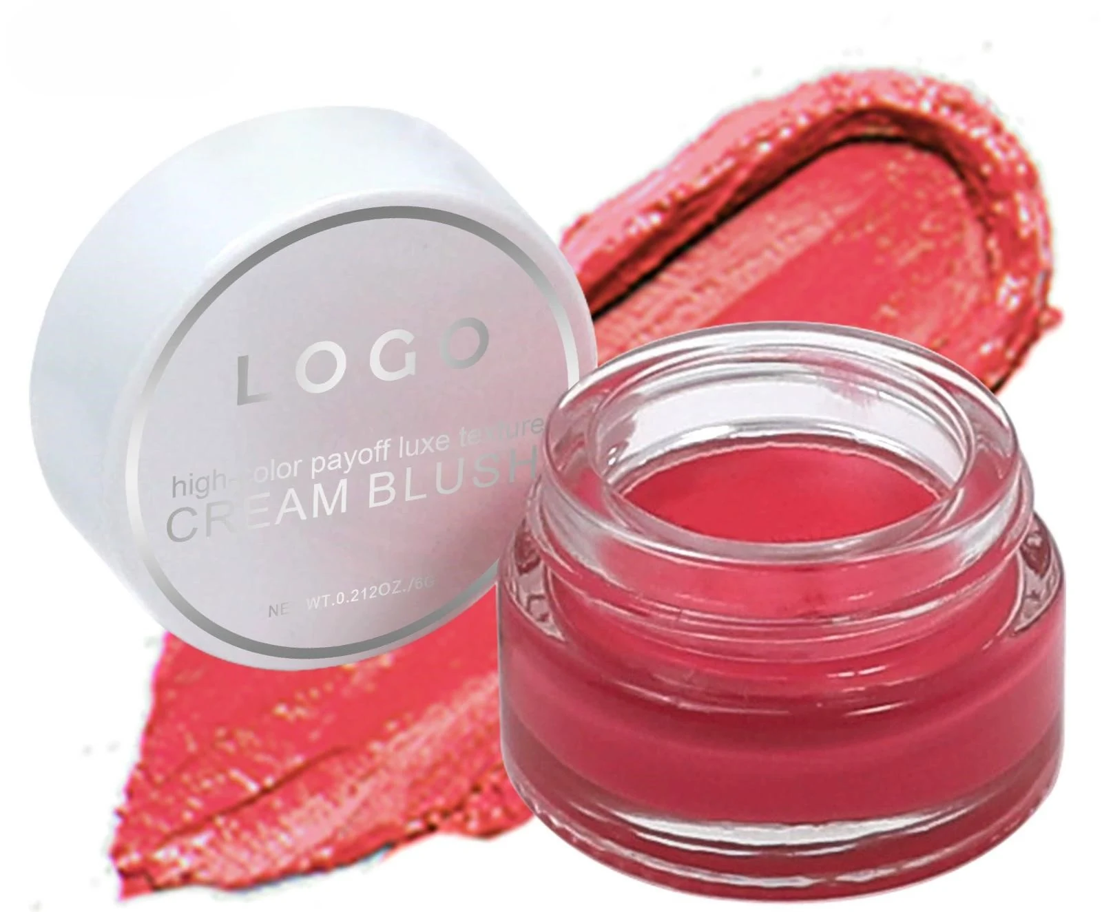 Private Label No Logo Multi-Use Cream Blush, Highly Pigmented Natural Nude Long-Lasting Facial Rouge Makeup