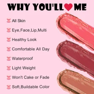 Private Label No Logo Multi-Use Cream Blush, Highly Pigmented Natural Nude Long-Lasting Facial Rouge Makeup